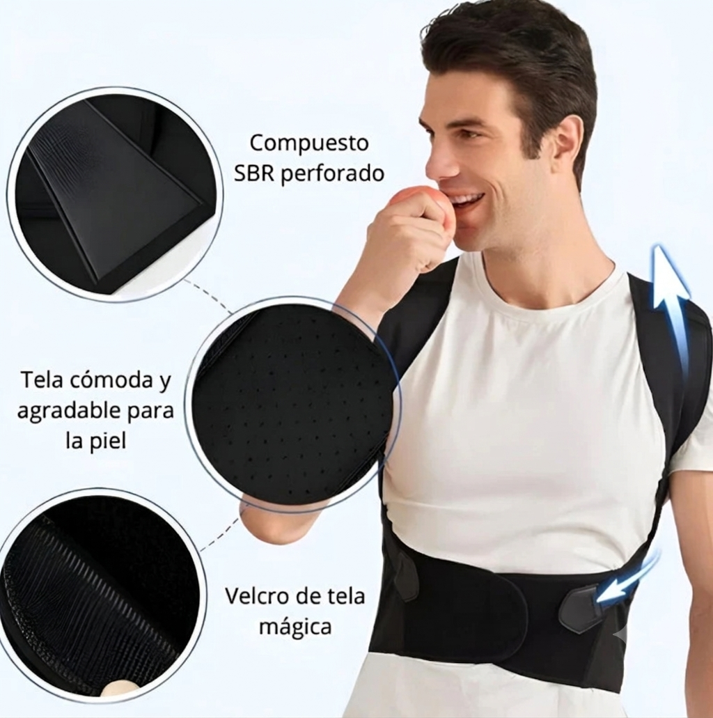 Corrector Postural Lumbar Soporte Para Corregir Postura Transpirable Alivio del Dolor de Espalda y Cervicales
